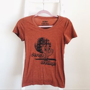 Cute “desert dreams” tee with cactus print design.